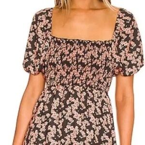Floral Square Neck Dress
